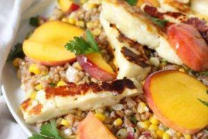 BMF_SummerFarroSaladWithButteredCornPeaches&Halloumi